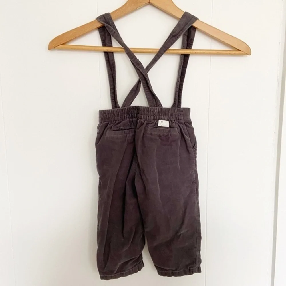 Janie and Jack grey corduroy suspender pants‎ 12-18